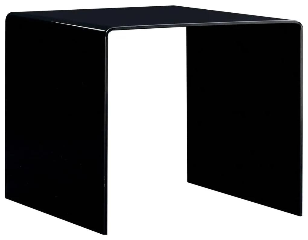 vidaXL Konferenčný stolík čierny 50x50x45 cm tvrdené sklo