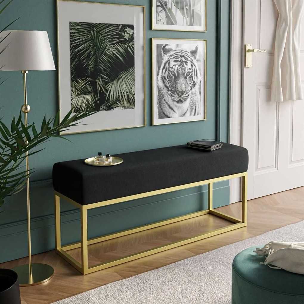 ČALÚNENÝ TABURET / LAVICA CLAUDIO 2 + ZLATÝ PODSTAVEC