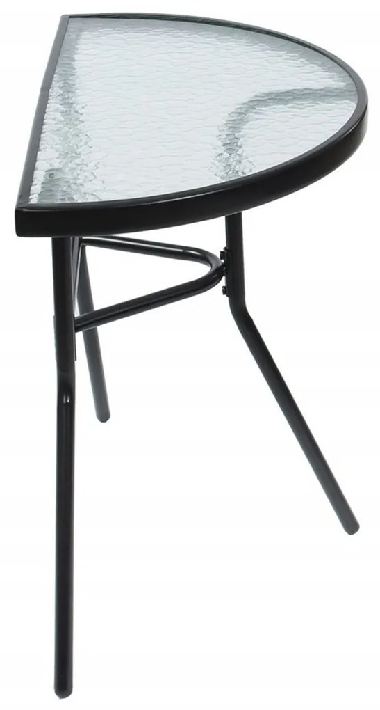 Záhradný stolík MODERN polkruhový 60 cm čierny