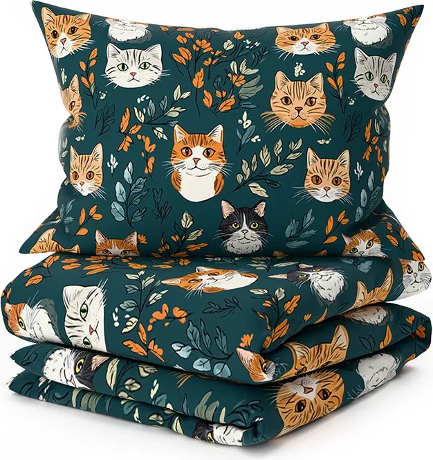 Polybavlnené obliečky CATTAMI POLY tmavozelené Rozmer obliečky: 70 x 90 cm | 140 x 220 cm