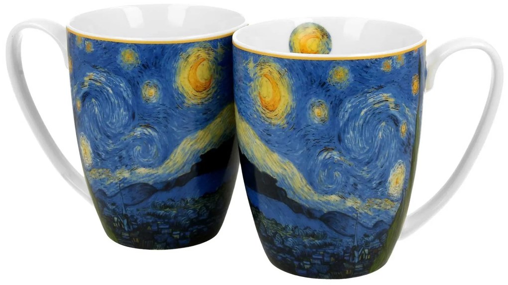 Porcelánový hrnček Van Gogh Starry Night 350 ml sada 2ks