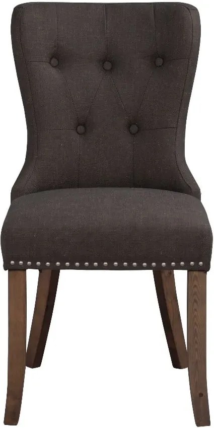Tmavosivá jedálenská stolička s hnedými nohami Rowico Adele