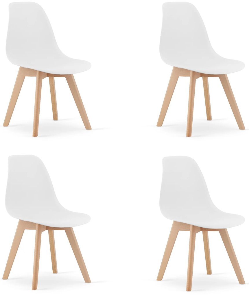 Sada 4ks jedálenských stoličiek KITO bielych
