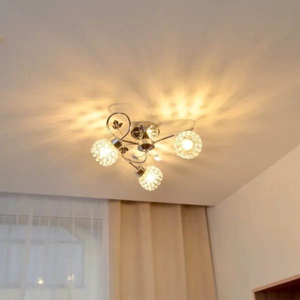 Prisadený luster SOPHIA 3xE27/15W/230V lesklý chróm/číra