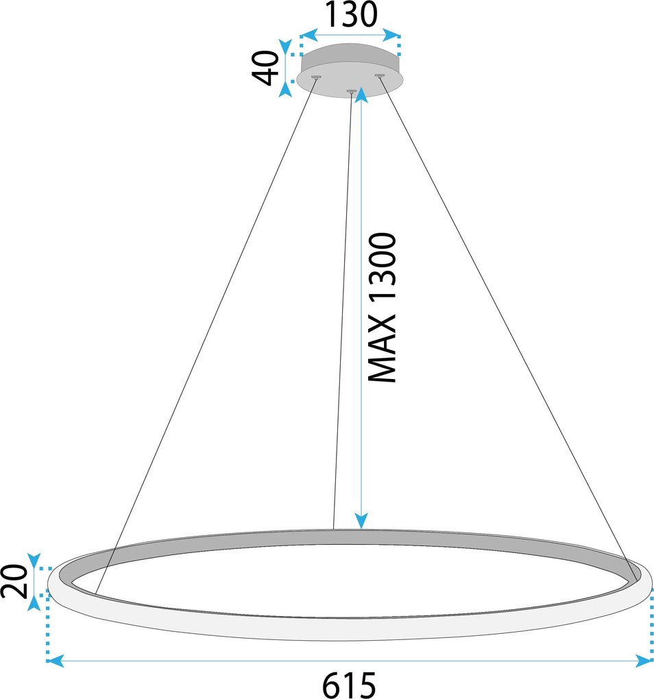 Toolight Toolight, LED stropné osvetlenie 60cm, 37W, 3000K, LHJ005-CP, zlatá matná, OSW-60002