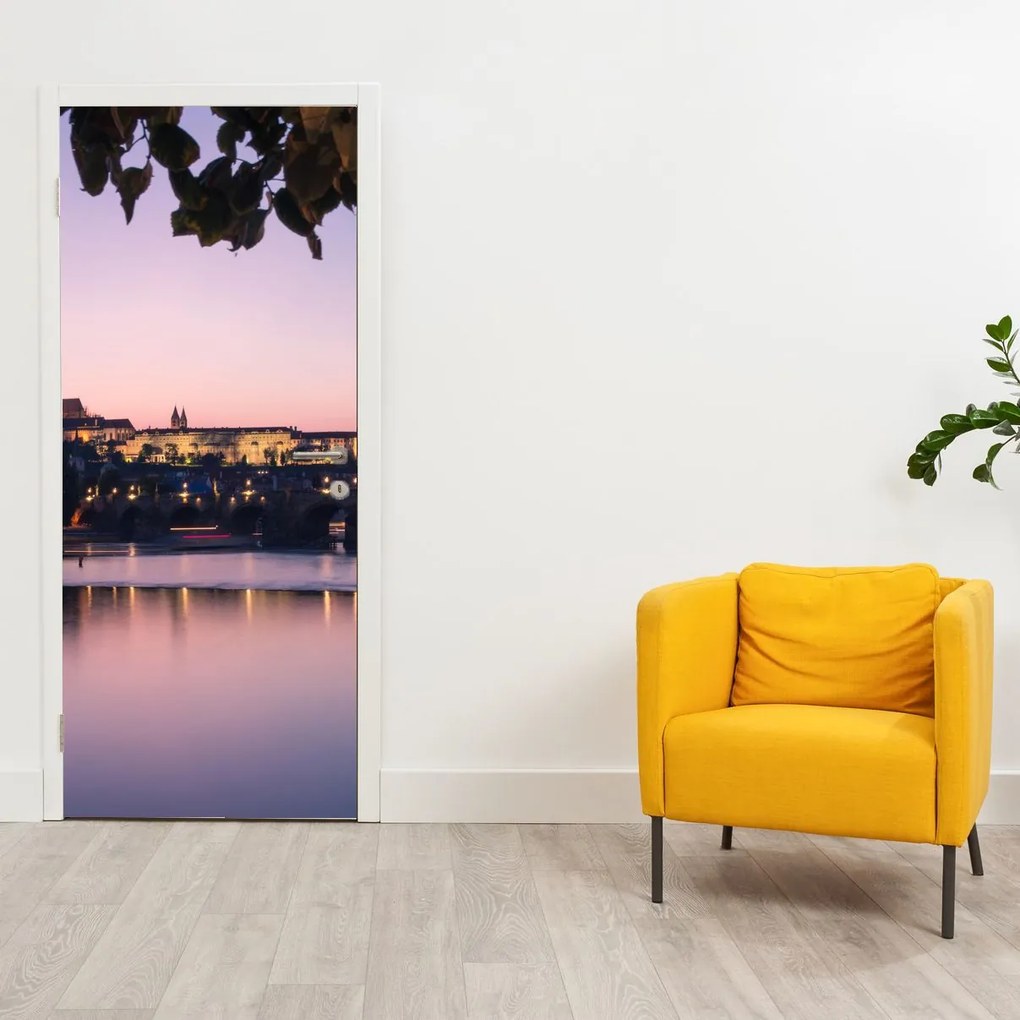 Fototapeta na dvere - Pražský hrad a Vltava (95x205cm)