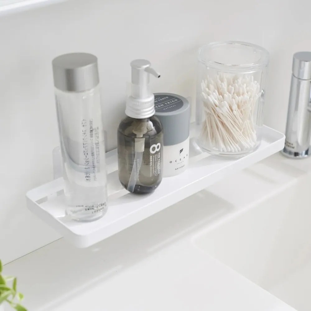 Matne biela oceľová kúpeľňová polička bez vŕtania Film Hook – YAMAZAKI