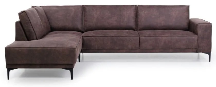 Hnedá rohová pohovka z imitácie kože (ľavý roh) Copenhagen – Scandic