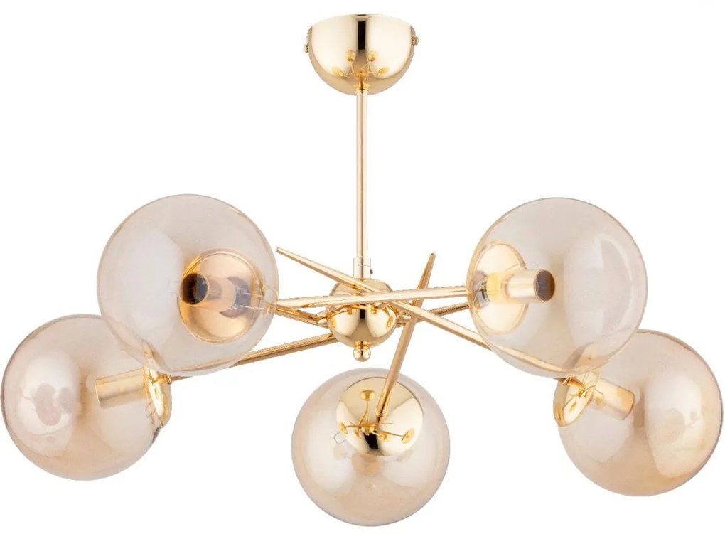 Prisadený luster PRIMERY 5xE14/10W/230V zlatá