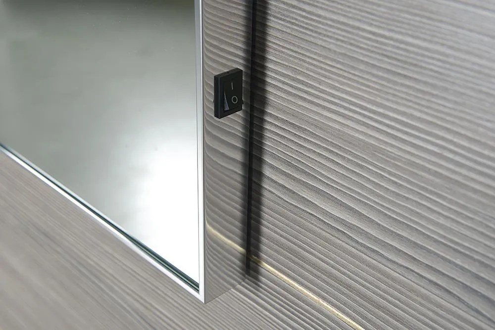 Sapho, BORA zrkadlo v ráme s LED osvetlením a s prepínačom 600x800mm, AL768