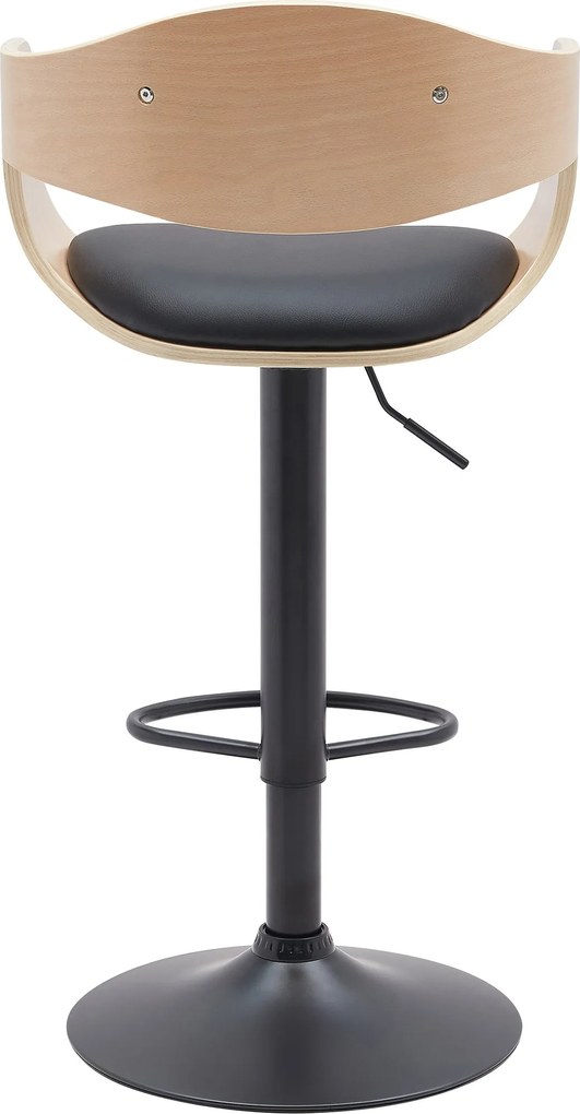 Barová stolička Kingston B - koženka, čierny rám - prírodná/čierna
