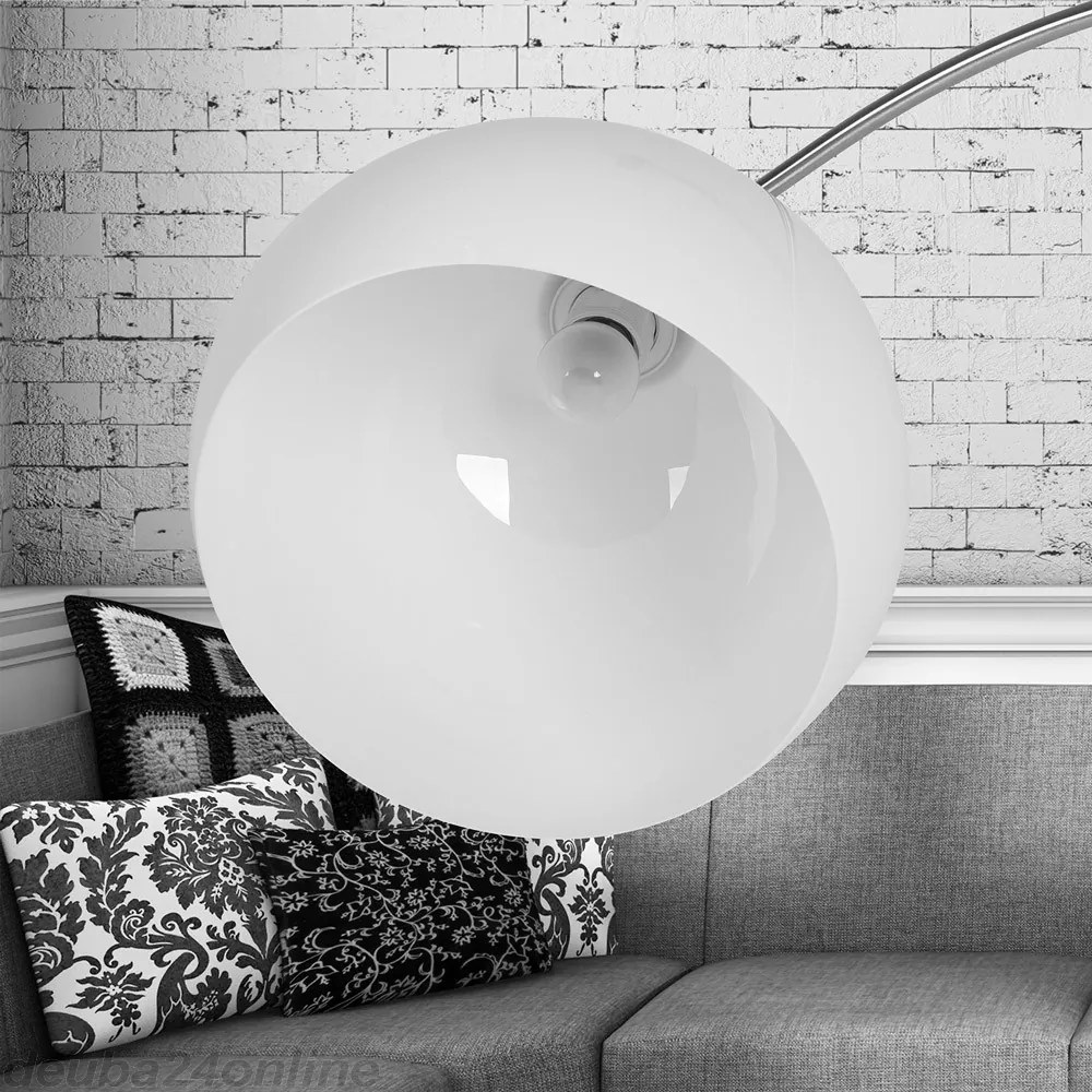 InternetovaZahrada Dizajnová oblúková stojanová lampa s mramorovou základňou - nastaviteľná 190 - 200 cm