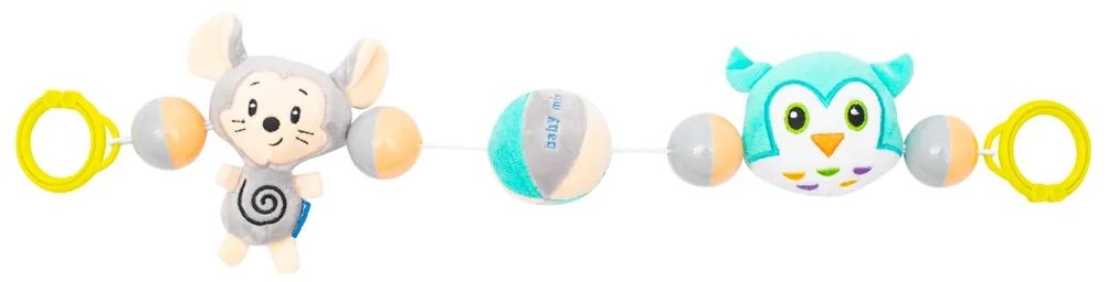 Detská plyšová hrkálka do kočíka Baby Mix myš a sova