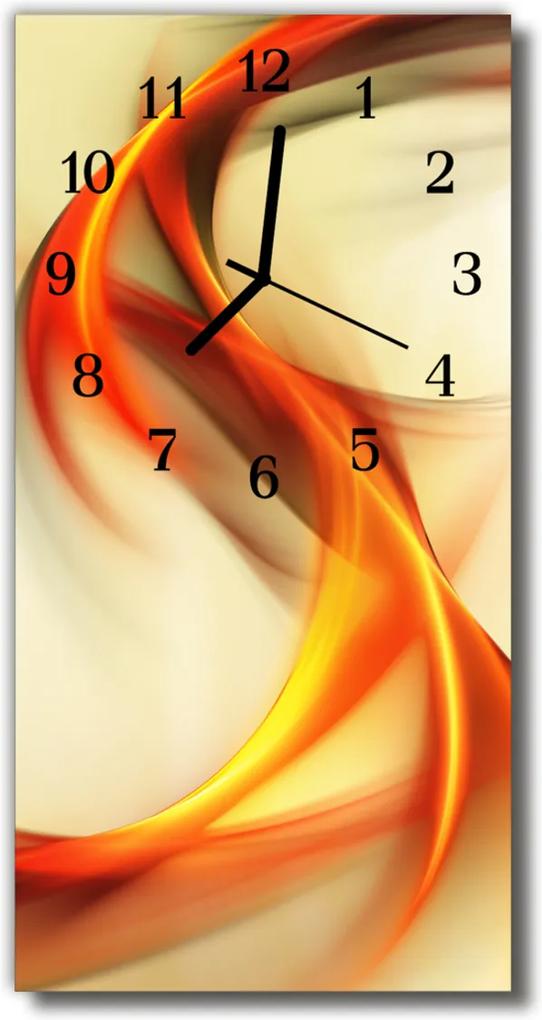 Sklenené hodiny vertikálne  Abstraktné oranžová grafika