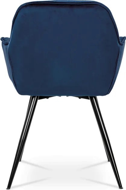 Jedálenská stolička zamatová, modrá DCH-421 BLUE4