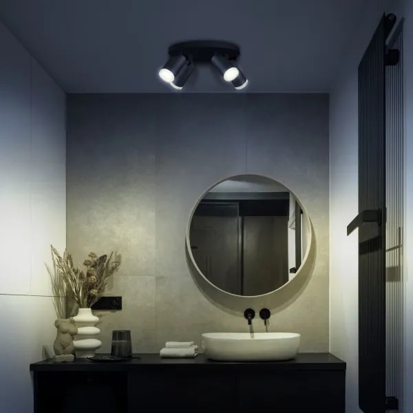 LED RGBW stmievateľné kúpeľňové bodové svietidlo TURYN 4xGU10/6W/230V IP44 čierne