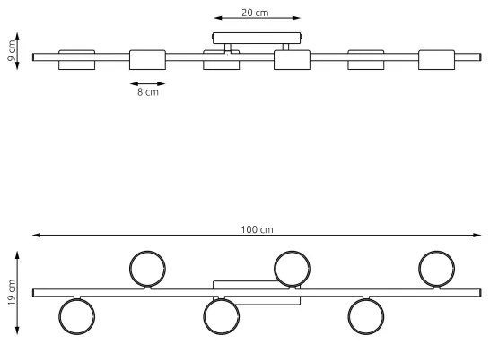 Stropné svietidlo BET 6xGX53/12W/230V čierna