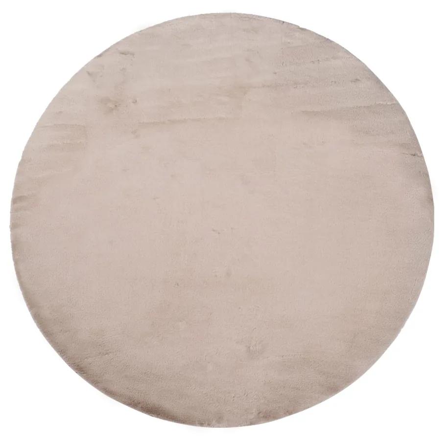 Dekorstudio Okrúhly kožušinový koberec TOPIA - sivobéžový Priemer koberca: 160cm