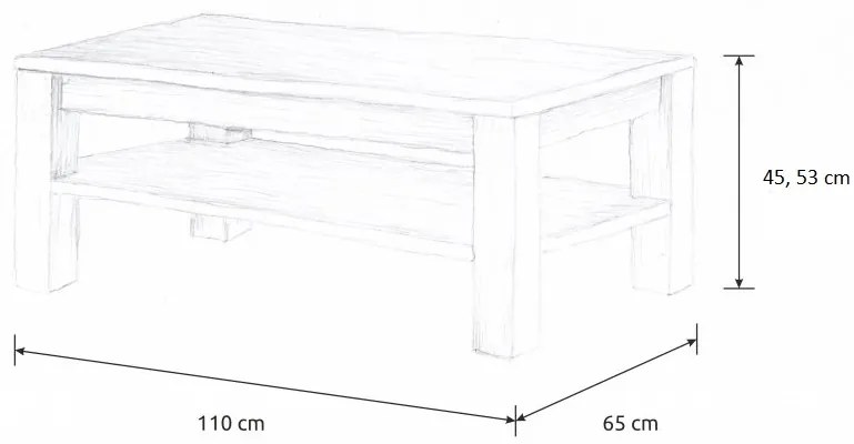 Wooded Konferenčný stolík Chicago z masívu BUK 110x65x45cm