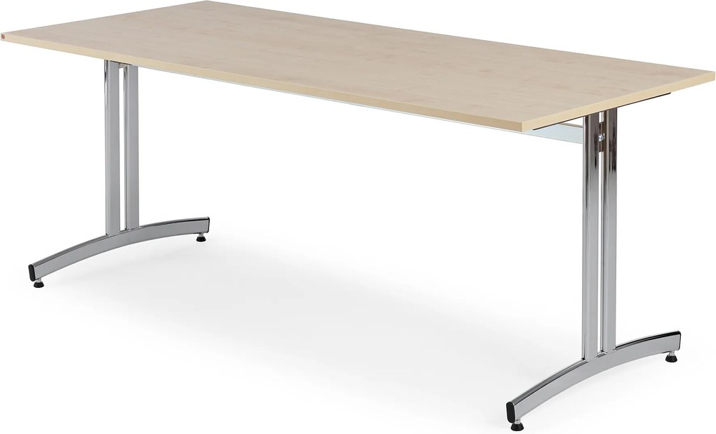 Jedálenský stôl Sanna, 1800x700 mm, breza / chróm