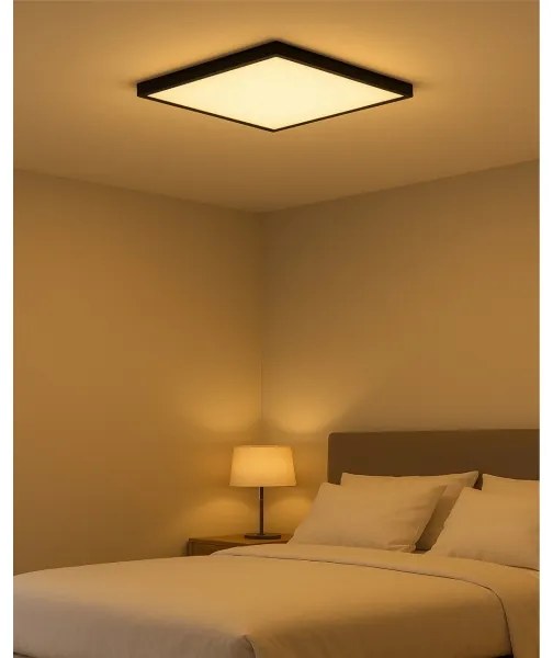 LED stropné svietidlo LED/40W/230V 3000/4000/6500K 50x50 cm čierne