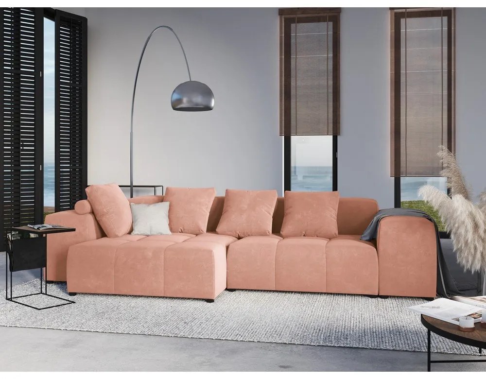 Ružový zamatový vankúš k modulárnej pohovke Rome Velvet - Cosmopolitan Design