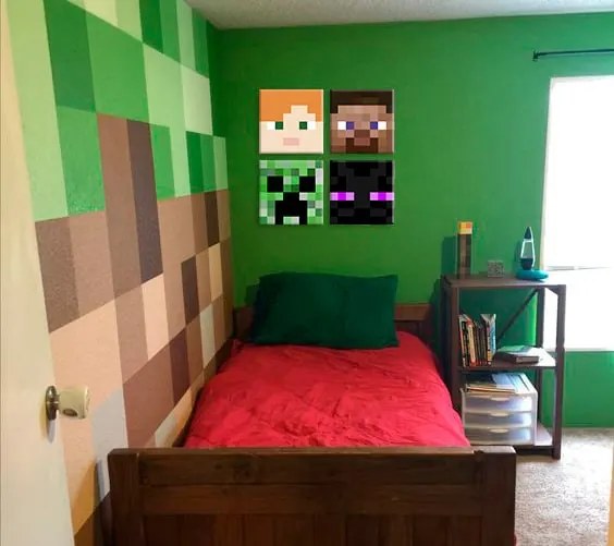 Minecraft obraz - Najlepšie postavičky na plátne - Alex, Steve, Enderman, Creeper | rôzne rozmery