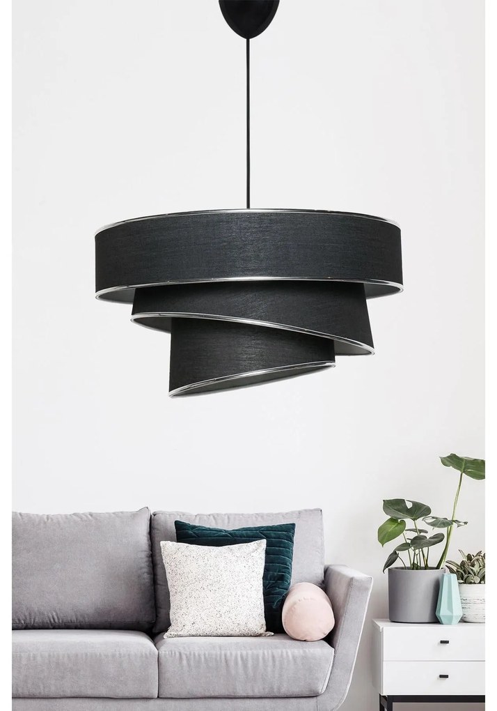 Závesná lampa, Couper - Black, Silver