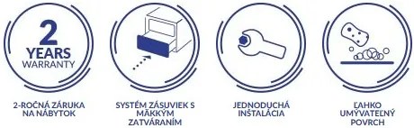Cersanit Tirso, závesná skrinka pod umývadlo 594x447x572 mm, čierna matná, S1017-010