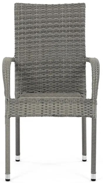 Autronic BONTEC Záhradná stolička, kov, polyratan, sivá, AZC-S2114 GREY Farba: Šedá