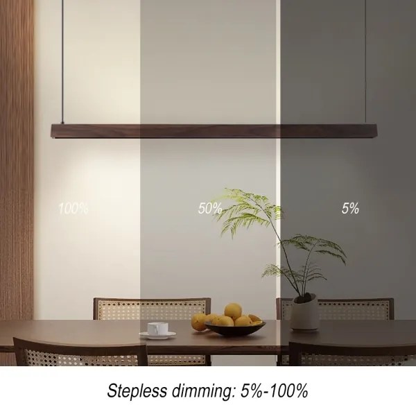 Immax NEO 07300L-LED Stmievateľný luster na lankovom zavesení MADEIRA 26W/230V Wi‑Fi Tuya 122 cm orech