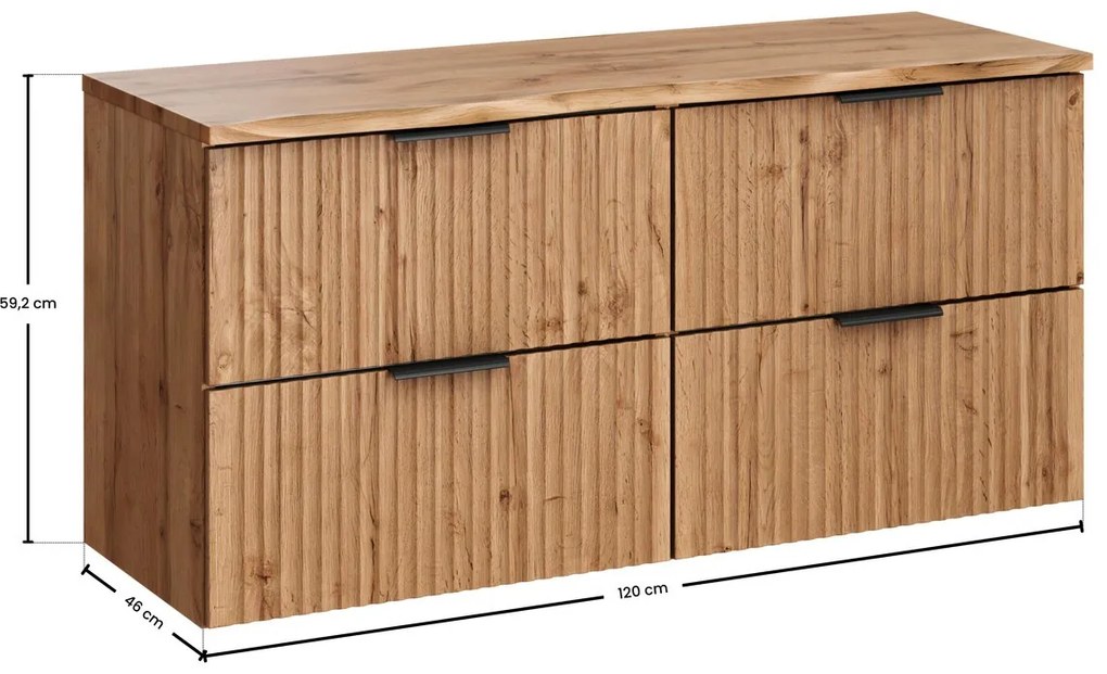 Závěsná skříňka Casad Nature s deskou 120 cm dub wotan