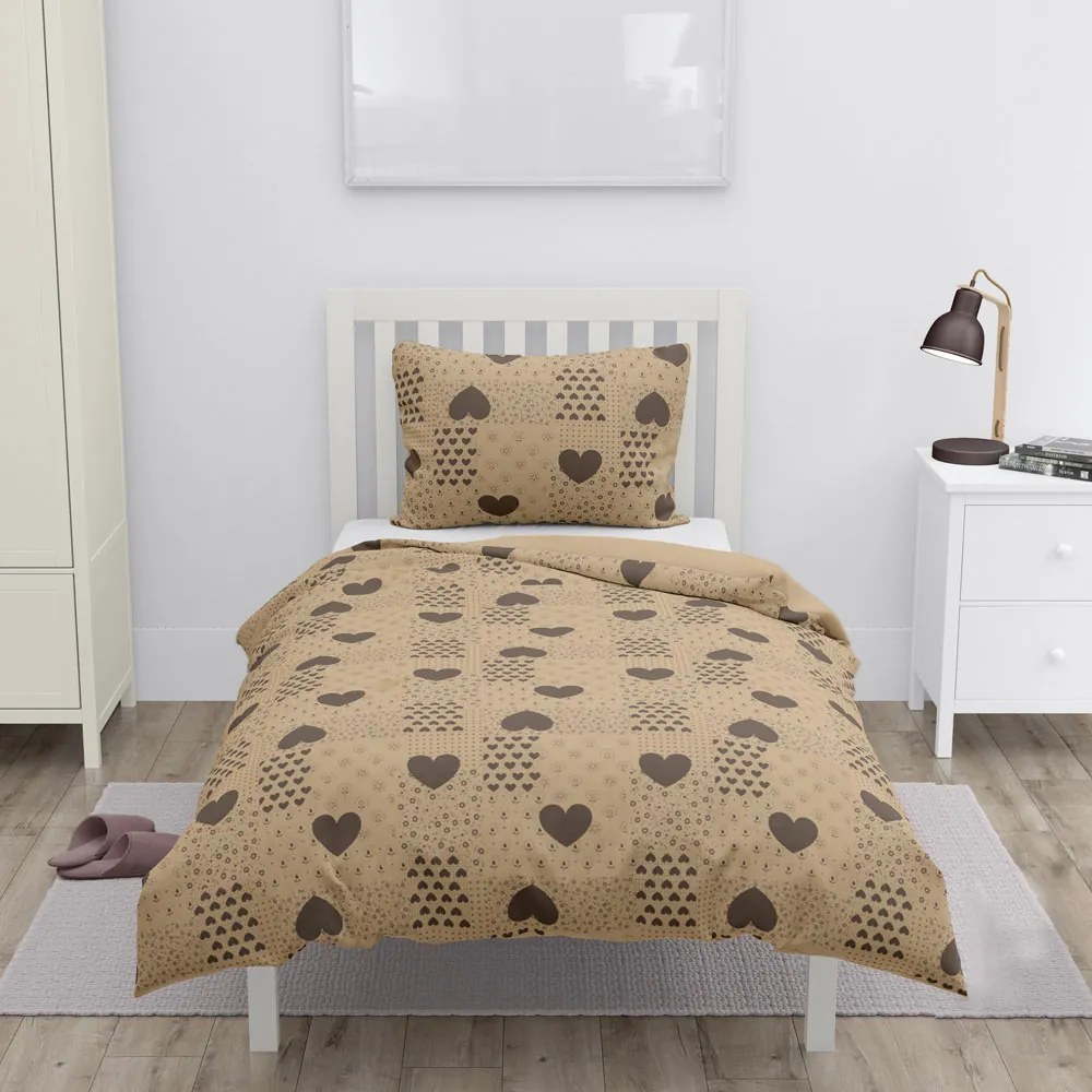 HOME ELEMENTS Mikroflanelové obliečky na jednolôžko, Srdce
