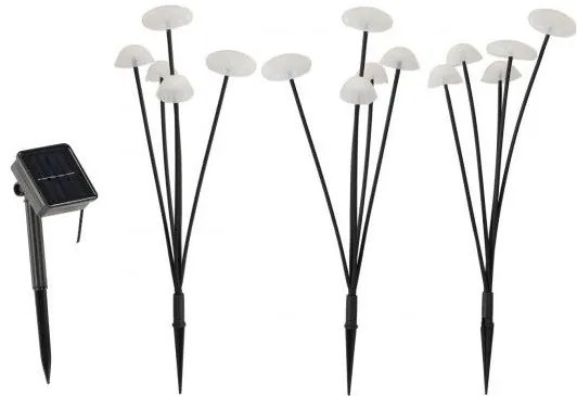 Aldotrade Lampa solárne Hríbiky súprava 3ks, v. 43cm, 15 LED, teplá biela