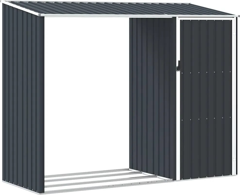 vidaXL Záhradná kôlňa na palivové drevo antracitová 245x98x159 cm pozinkovaná oceľ