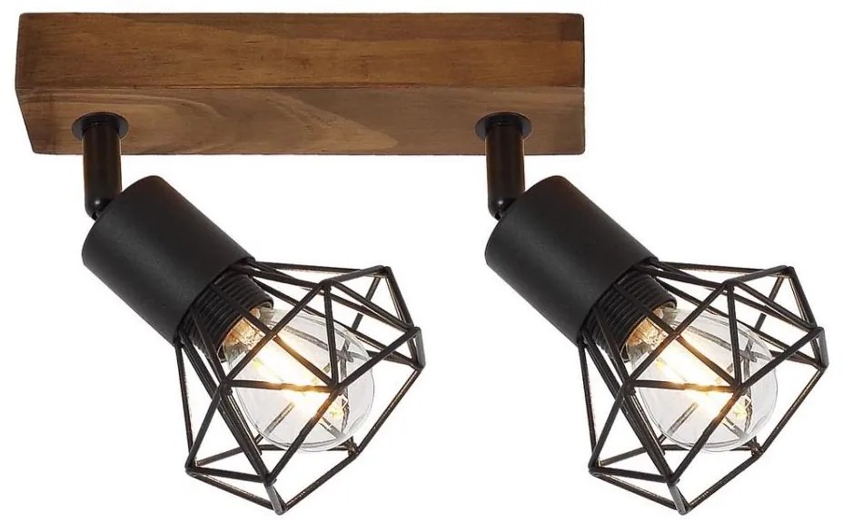 Rabalux 3138 - Bodové svietidlo ZEUS 2xE14/40W/230V dub