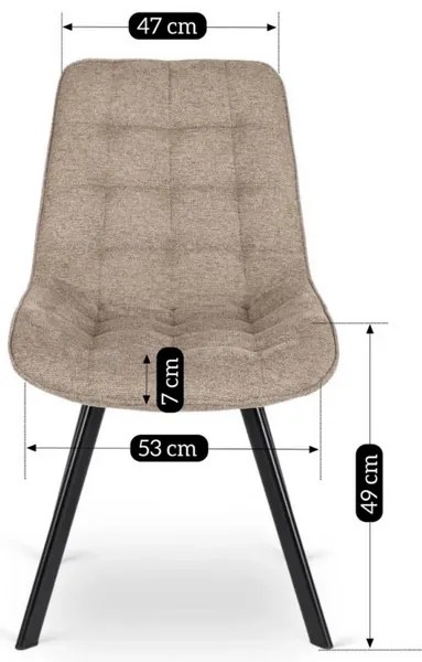 Vintino kreslo BERA Látka - bežová farba, nohy čierne - vintino.sk