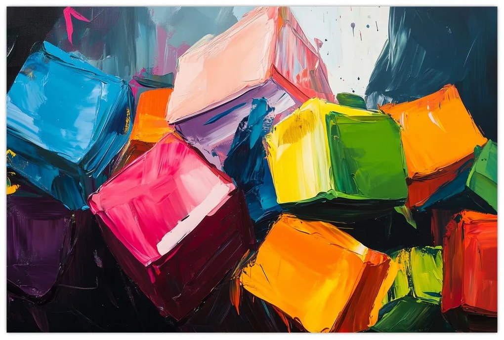Obraz - Farebné kocky (90x60 cm)