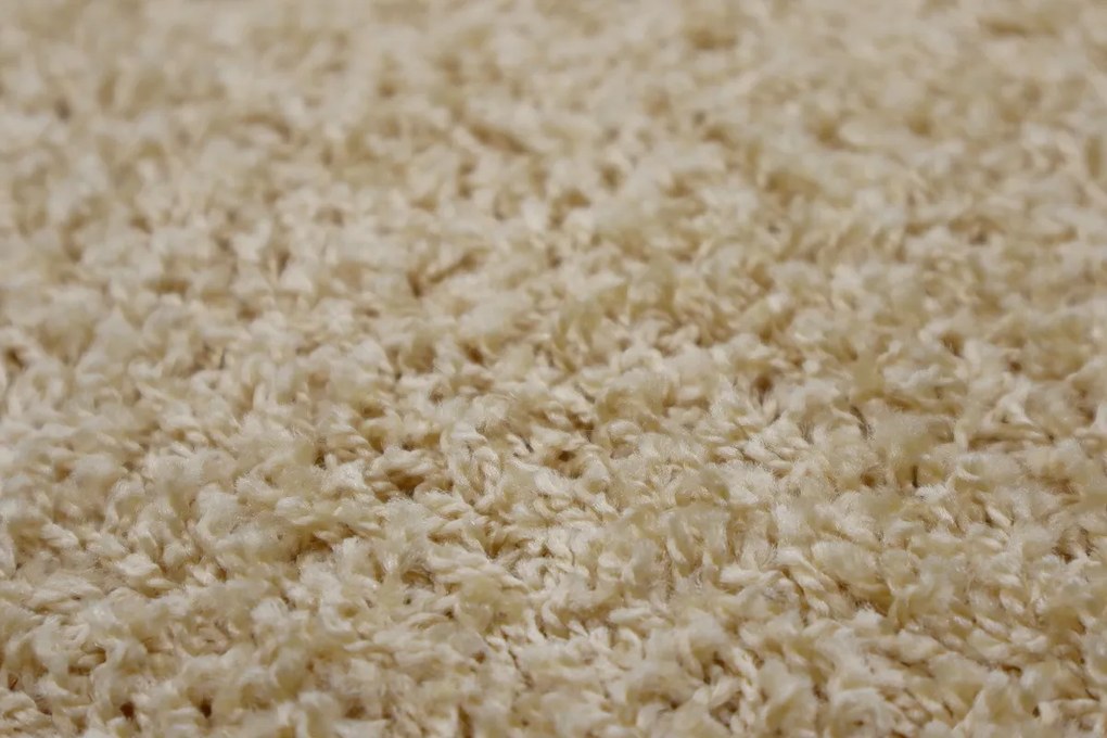 Vopi, Kusový koberec Color shaggy béžový guľatý, 67x67 (priemer) kruh, béžová, obývacia izba