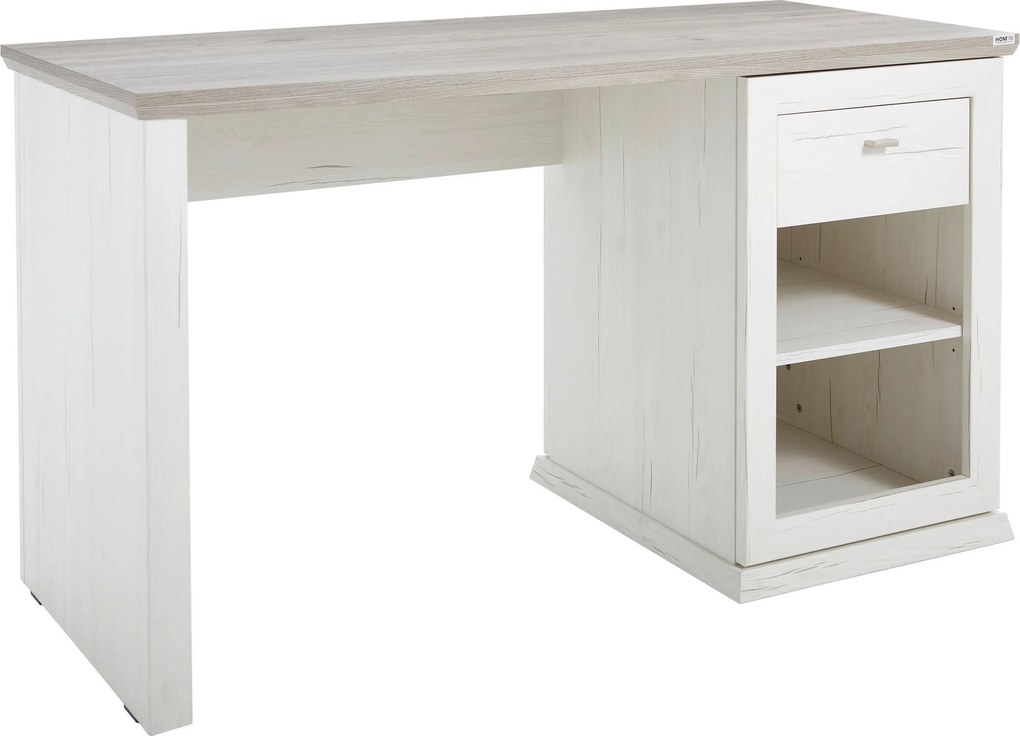 XXXLutz PÍSACÍ STÔL, sivá, biela, 135/59/76 cm Hom`in - Kancelárske stoly - 000003000115