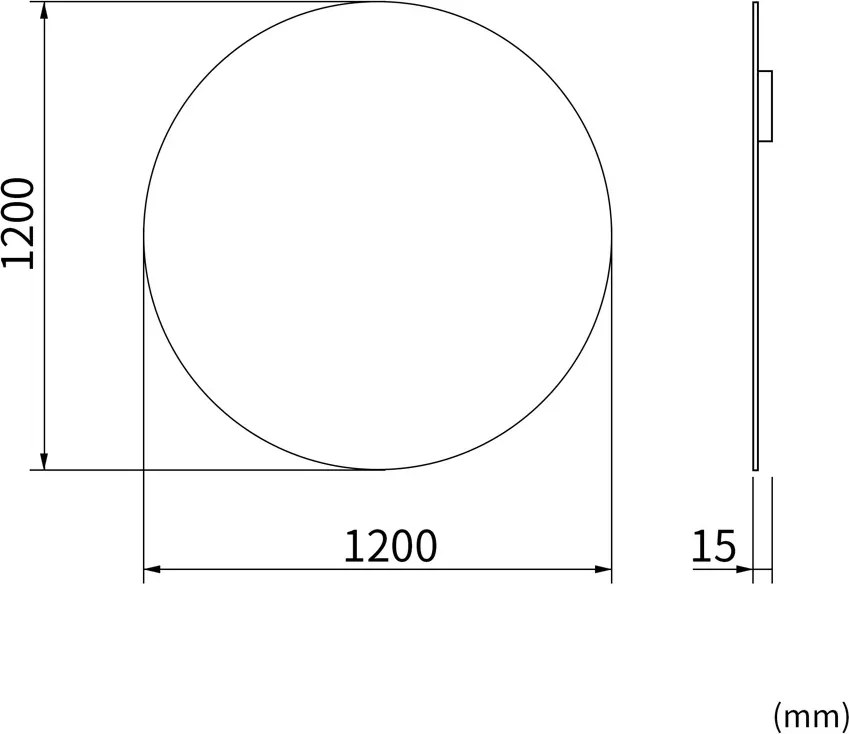 Erga Round, okrúhle zrkadlo 120cm, ERG-V01-ROUND-1212-CL