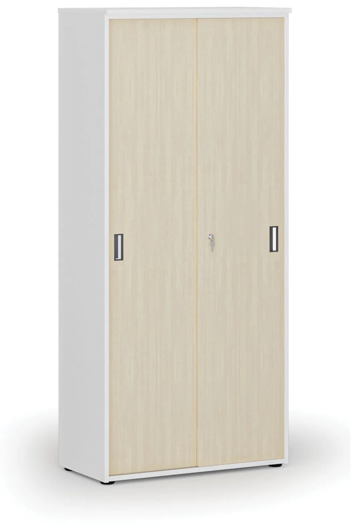 Skriňa so zasúvacími dverami PRIMO WHITE, 1781 x 800 x 420 mm, biela/wenge