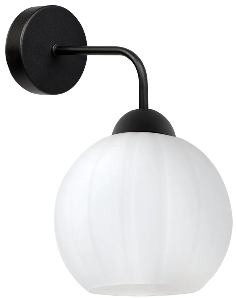 Nástenné svietidlo Costa, 1x biele sklenené tienidlo, b