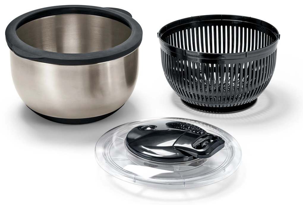 Odstredivka na šalát z ušľachtilej ocele s vekom