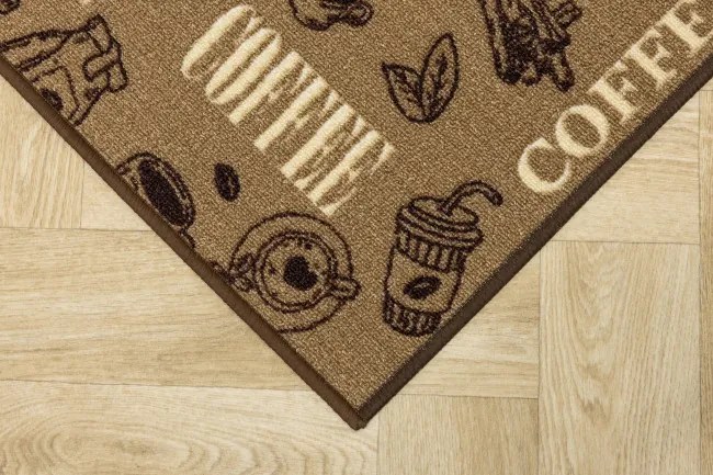 Protišmykový koberec / behúň Coffee 04 hnedý / béžový