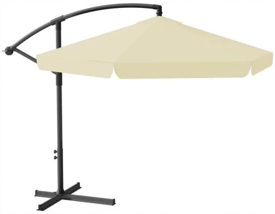 Záhradný slnečník s ochranným obalom a LED osvetlením BANANA 300 cm béžový