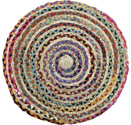 Prírodný koberec farebný Ø 70 cm