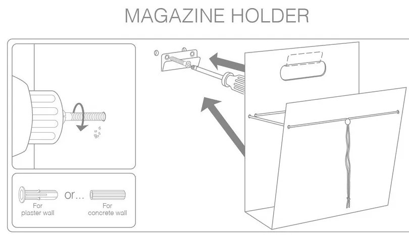 Kovový/z eko kože stojan na časopisy Bull L – LIND DNA