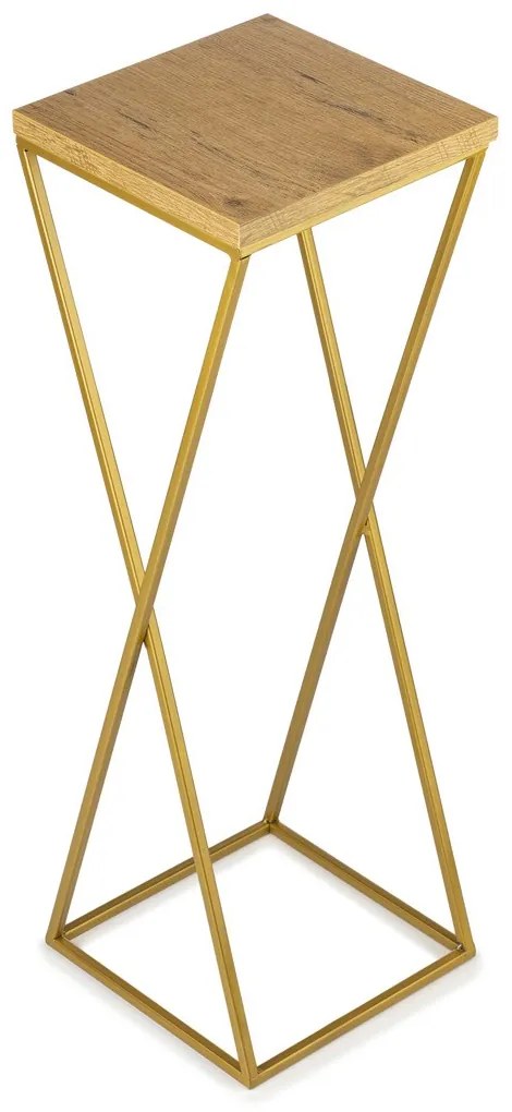 STOJAN NA KVETINÁČ LOFT6 70X24X24 CM ZLATÁ/HNEDÁ