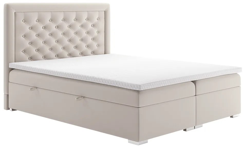 Tempo Kondela Posteľ boxspring, krémová, 160x200, DORMAN